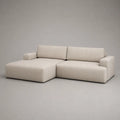 3-Sitzer-Ecksofa in L-Form mit linker Ottomane, Polyesterbezug, Beige, 255 × 165 × 78 cm