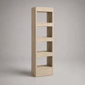 Bücherregal, schmales Standregal aus melaminbeschichteter Spanplatte, 4 offene Fächer, Hellbraun, 40 × 30 × 180 cm