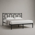 Metallbett Doppelbett aus pulverbeschichtetem Stahl, Schwarz, Liegefläche 160 × 200 cm, Gesamtmaß 208 × 166 × 100 cm
