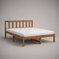 Doppelbett-Bettgestell mit Lattenrost aus massivem Kiefernholz, Braun, 146 x 207 x 90 cm, Liegefläche 140 x 200 cm