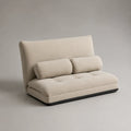Klappbares 2-Sitzer-Schlafsofa aus Stoff mit verstellbarer Rückenlehne, Creme/Schwarz, 140 x 95 x 92 cm, Liegefläche 140 x 190 cm