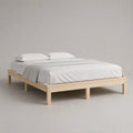 Doppelbett-Bettgestell aus massivem Kiefernholz, Natur, Liegefläche 160 × 200 cm