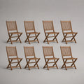 8er-Set klappbare Gartenstühle aus Holz, Braun, je 46 × 55 × 87 cm
