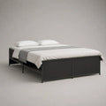 Metallbett Doppelbett aus pulverbeschichtetem Stahl, Schwarz, Liegefläche 160 × 200 cm, Außenmaß 167 × 207 × 82 cm