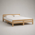 Doppelbett-Bettgestell aus massivem Kiefernholz, Natur, Liegefläche 180 × 200 cm