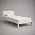 Einzelbett mit Bettgestell aus Holz, Weiß, Liegefläche 90 × 200 cm, Gesamtmaß 207 × 97 × 82 cm